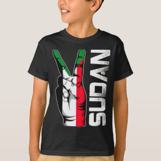 T-shirt Doigts Drapeau Patriotique Rétro Victoire Soudan