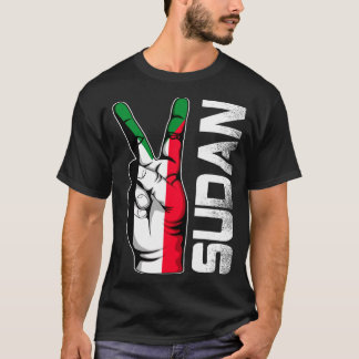 T-shirt Doigts Drapeau Patriotique Rétro Victoire Soudan