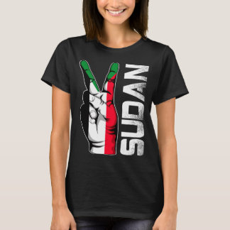 T-shirt Doigts Drapeau Patriotique Rétro Victoire Soudan