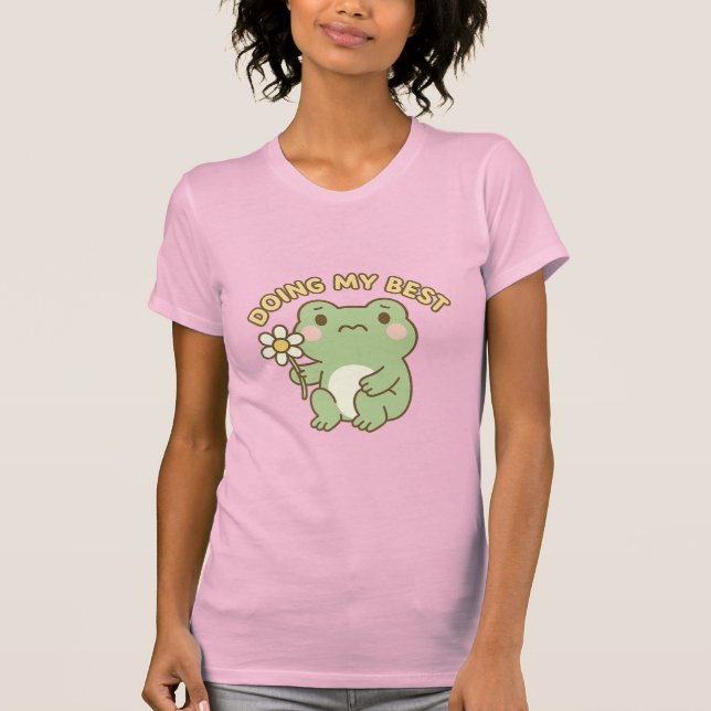 T-shirt “Doing My Best” Frog Sticker/Tee (Devant)