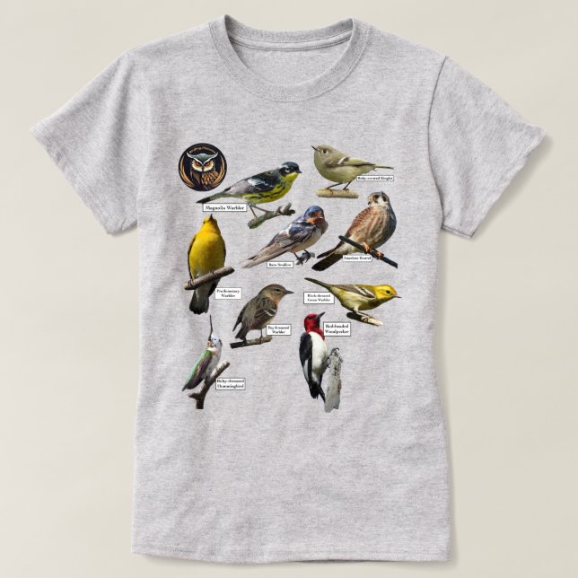 T-shirt d'oiseaux (Design devant)
