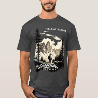 T-shirt Dolomites Randonnée Hike Bold Live Gold