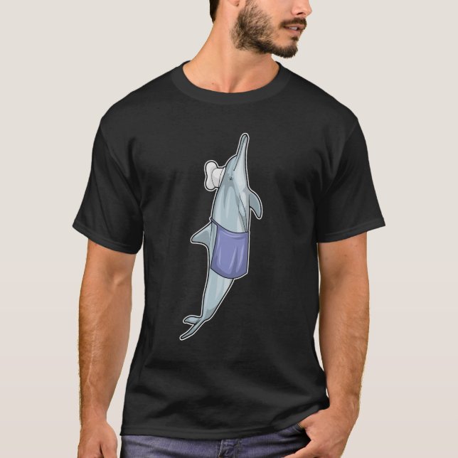 T-shirt Dolphin as Cook with Chef hat (Devant)