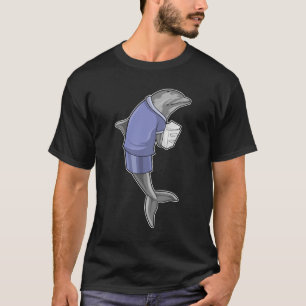 T-shirt Dolphin as Secretary with Stack of paper