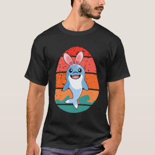 T-shirt Dolphin Bunny Joyeux Oeufs de Pâques Rétro Hommes 