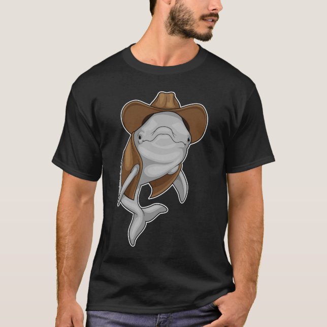 T-shirt Dolphin Cowboy Cowboy casquette (Devant)