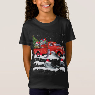 T-Shirt Dolphin équitation Camion Rouge Joyeux Noël Noël X