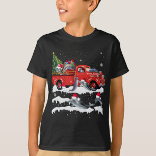 T-shirt Dolphin équitation Camion Rouge Joyeux Noël Noël X