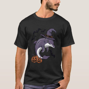 T-shirt Dolphin Halloween Costume d'effroi Citrouille chau