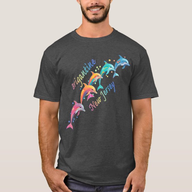 T-shirt Dolphin Lover Brigantine NJ Family Beach Vacances (Devant)