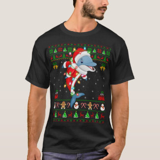 T-shirt Dolphin Lover Xmas Correspondant Père Noël Dauphin