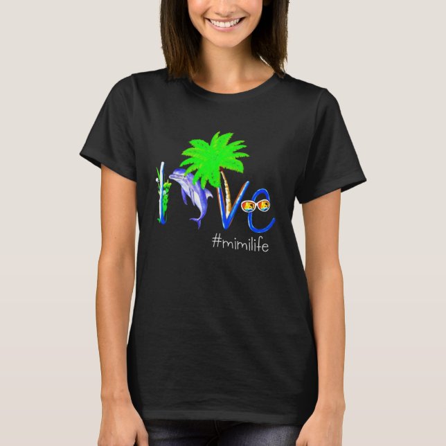 T-shirt Dolphin Mimilife  Coconut Dolphin And Beach Campin (Devant)