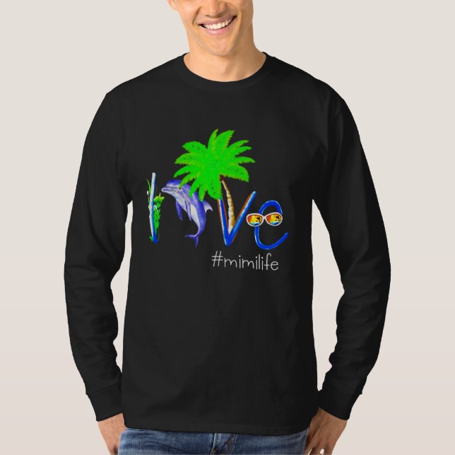 T-shirt Dolphin Mimilife  Coconut Dolphin And Beach Campin (Devant)