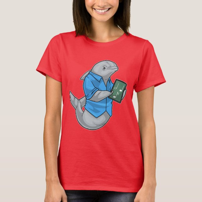 T-shirt Dolphin Music Teacher Music notes (Devant)
