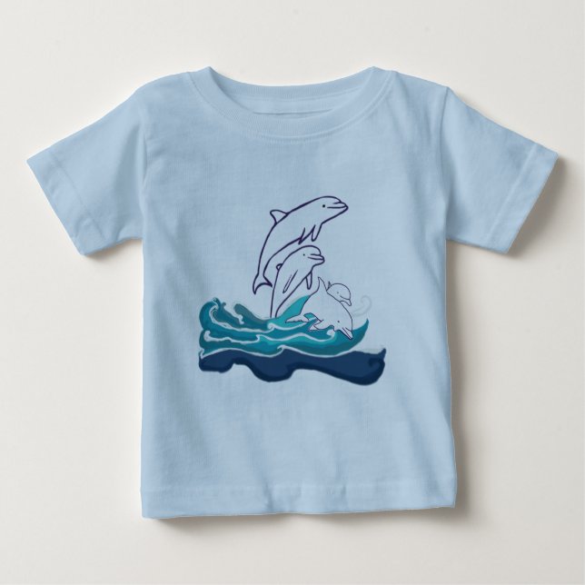 T-shirt Dolphins Baby Fine Jersey, Blanc (Devant)