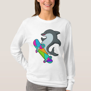 T-shirt Dolpin comme patineur avec skateboard
