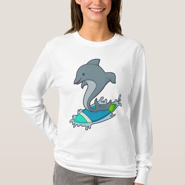 T-shirt Dolpin comme Surfer avec Surfer (Devant)