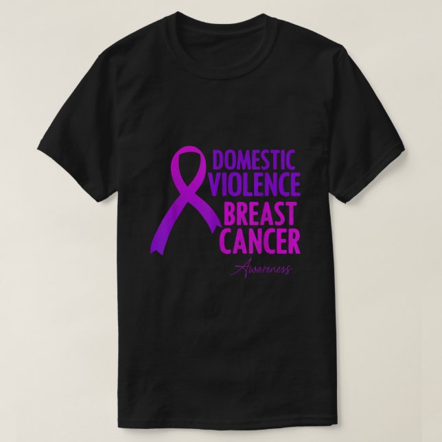 T-shirt Domestic Violence And Breast Cancer Awareness Mont (Design devant)