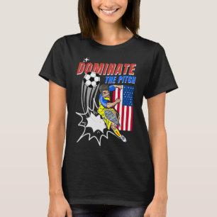 T-shirt Dominez Le Terrain Joueur De Football Action Drape