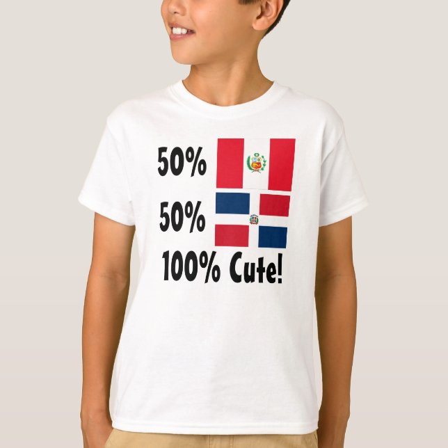 T-shirt Dominicain des Péruviens 50% de 50% 100% mignon (Devant)