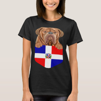 T-shirt Dominican Republic Flag Dogues de Bordeaux Dog In 
