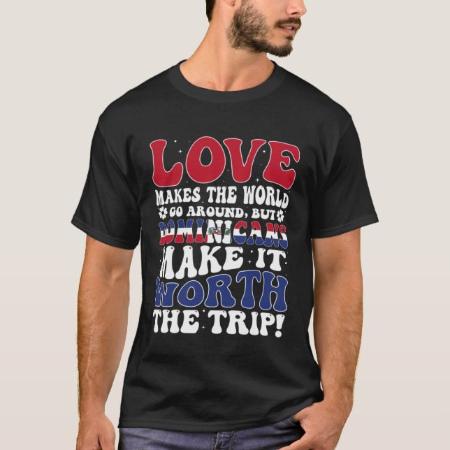 T-shirt Dominican Republic Flag Men & Women Cute Til Domin (Devant)
