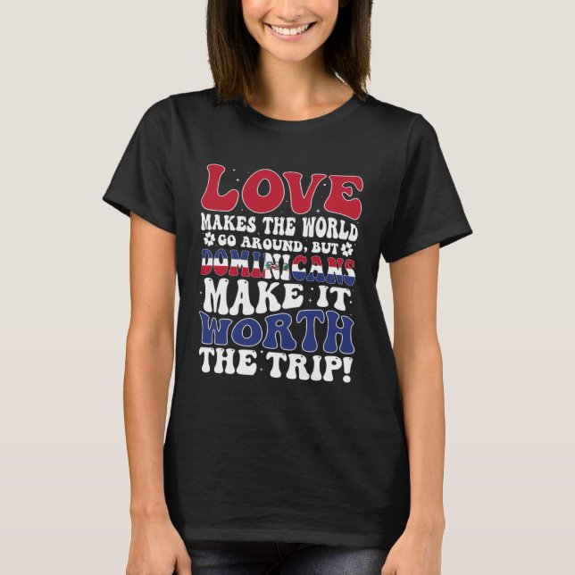 T-shirt Dominican Republic Flag Men & Women Cute Til Domin (Devant)