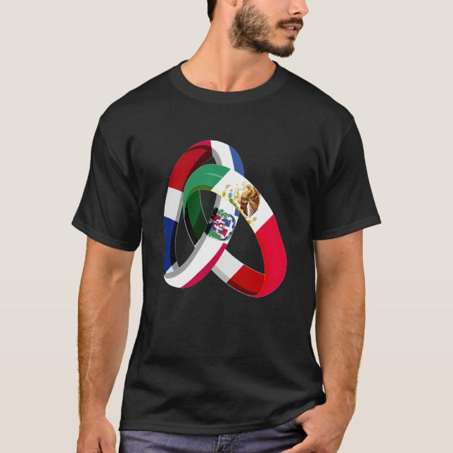 T-shirt Dominican Republic Flag Mexico Grown Ring Marriage (Devant)