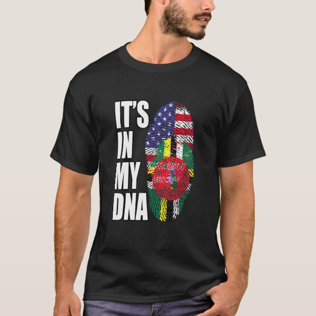 T-shirt Dominique Et Américain Mélangent L'ADN Flag Herita (Devant)