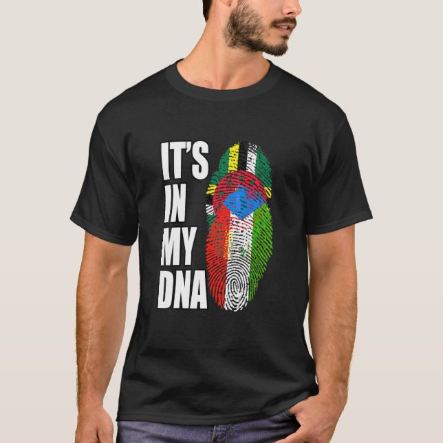 T-shirt Dominique Et Guinéenne Équatoriale Mélange D'ADN F (Devant)