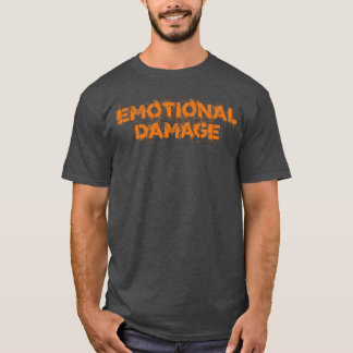 T-shirt Dommages émotionnels Texte orange Vintage