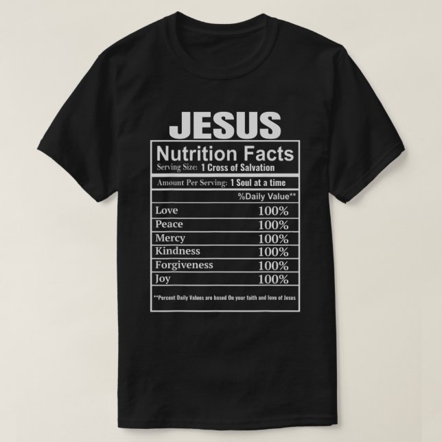 T-shirt Don chrétien évangélique Funny Jésus Nutrition (Design devant)
