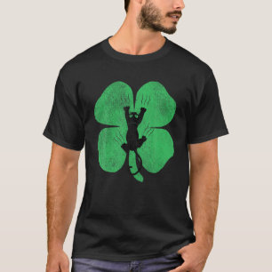 T-shirt Don de chat St. Patrick's Day Shamrock Clover Iris