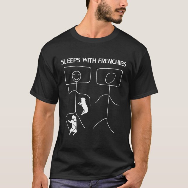 T-shirt Don de chien| Dormir avec des Français (Devant)