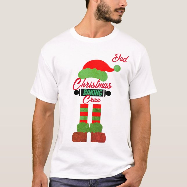 T-shirt Don de Noël Pour papa, Funny Christmas Baking Crew (Devant)