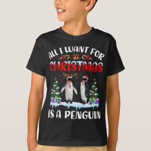 T-shirt Don De Pingouin Tout Ce Que Je Veux Pour Noël Est