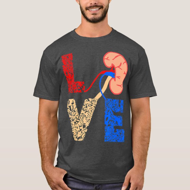 T-shirt Don d'organes du rein Aimer Dialyse Patients (Devant)