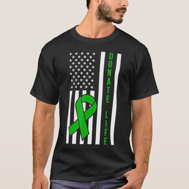 T-shirt Don Life USA Drapeau Orgue Poumon Rein Donateur Ri (Devant)