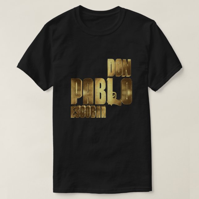 T-shirt Don Pablo Escobar Mobster Gold Essentiel (Design devant)