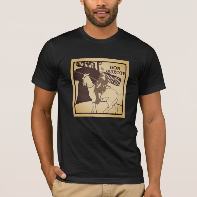 T-shirt Don Quichotte à cheval et moulin à vent (Devant)