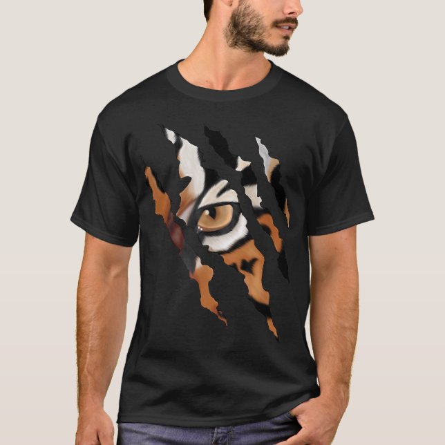 T-shirt Don Tiger|Silhouette sans peur de l'oeil de chat d (Devant)