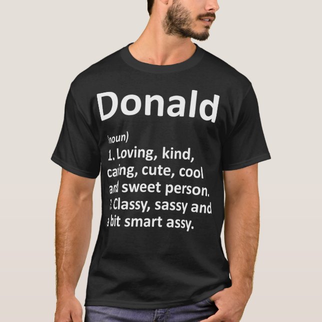 T-shirt DONALD Définition Nom personnalisé Drôle cadeau (Devant)