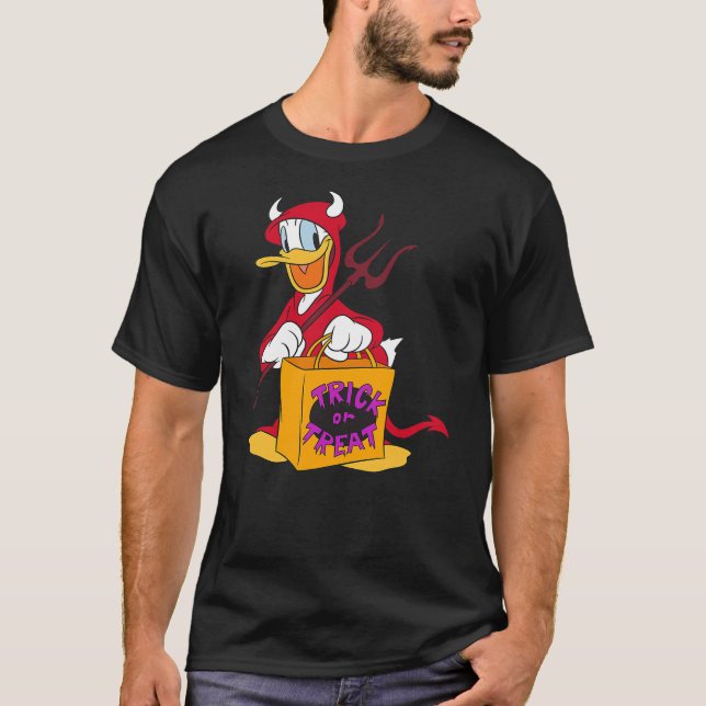 T-shirt Donald Duck - Halloween Donald Duck Devil Trick or (Devant)