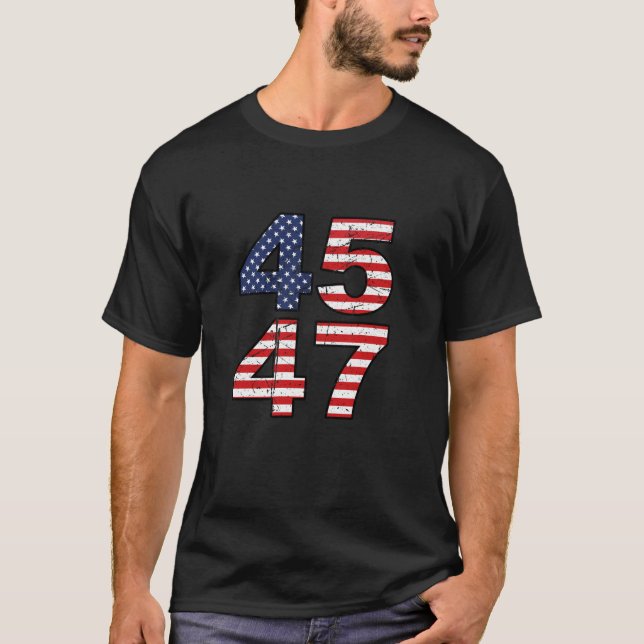 T-shirt Donald Trump 2024 45 et 47 45e 47e États-Unis (Devant)