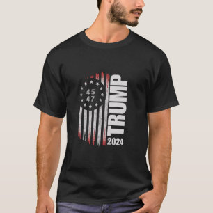 T-shirt Donald Trump 2024 Élection Vote 45 47 Américain 