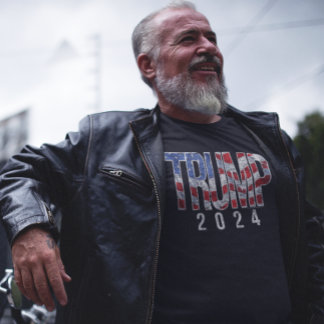 T-shirt Donald Trump 2024 - Lettres drapeaux Vintages amér