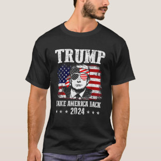 T-shirt Donald Trump 2024 Reprenez l'Amérique Drapeau Amér