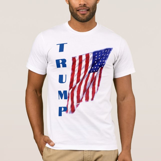 T-shirt Donald Trump American Flag Pop Art (Devant)