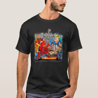 T-shirt Donald Trump Arm Wrestling Satan Fake News Media G