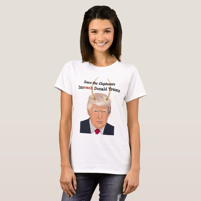 T-shirt Donald Trump avec des klaxons de diable d'atout (Devant entier)